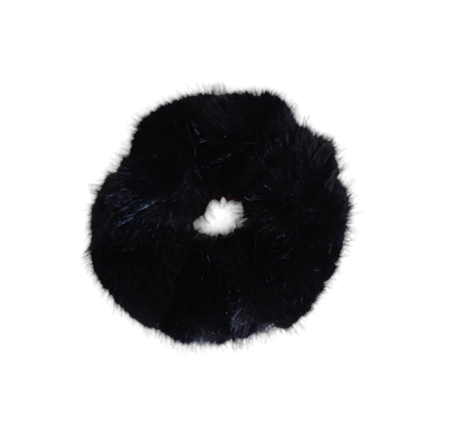 Scrunchie Fuskepels Svart