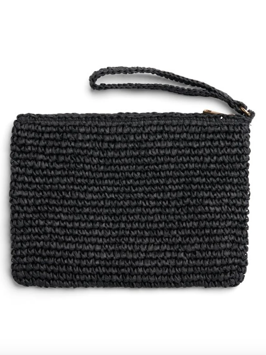 Mim Staw Clutch Black