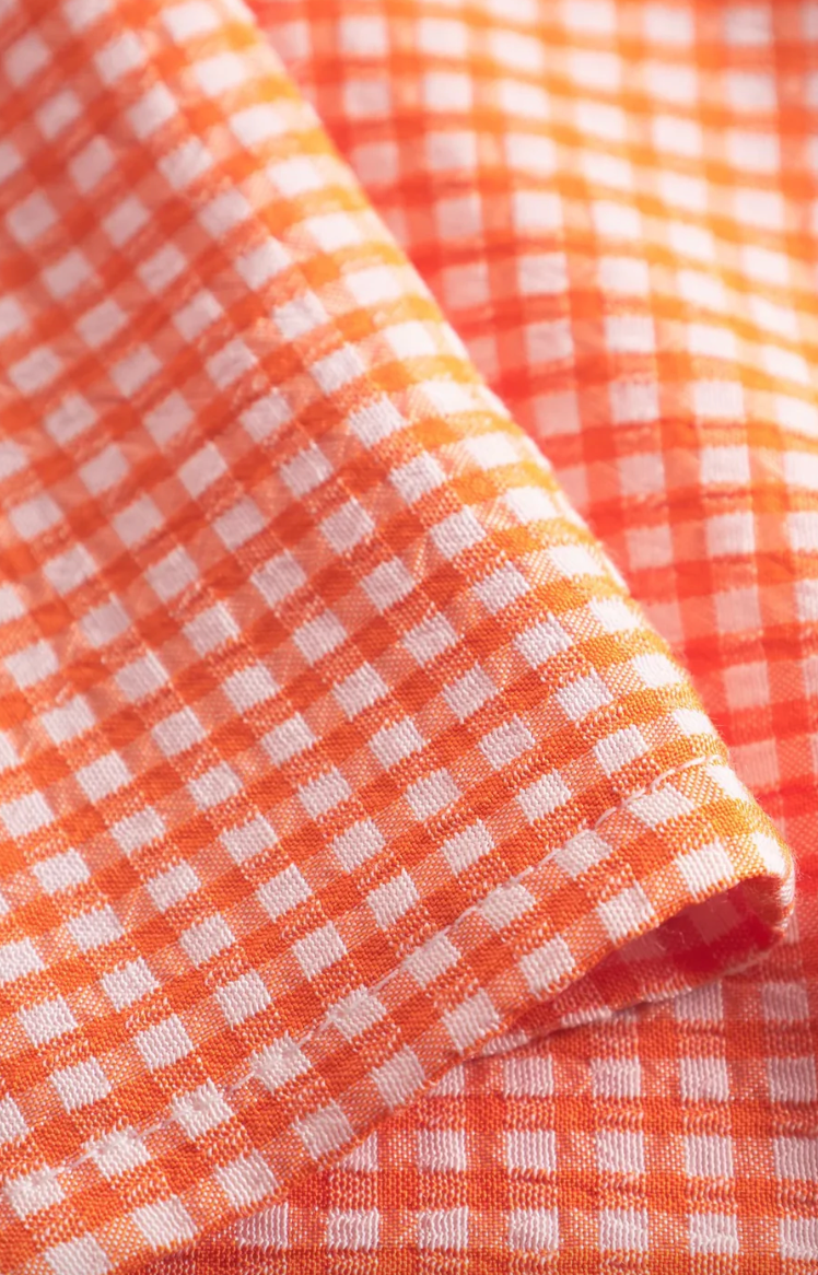 Mari Long Dress Clay Checked
