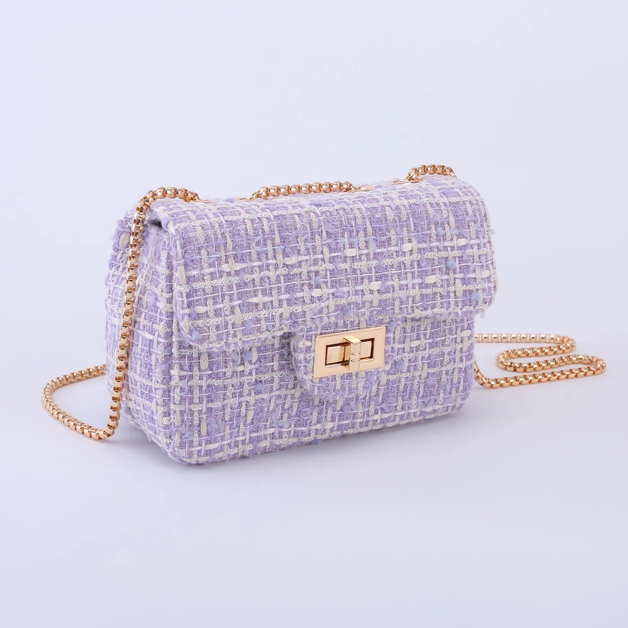 Alexandra Tweed Handbag Tweed Purple - Medium