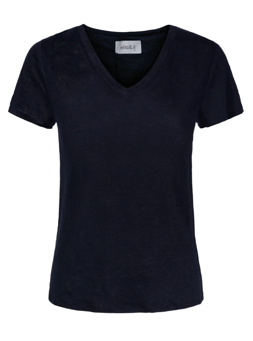 Alethe Linen Tee Navy