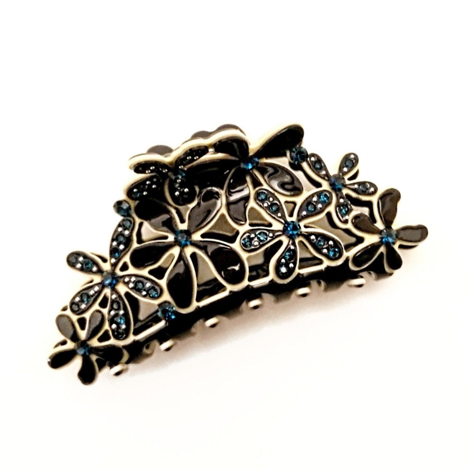 Daisy Hair Claw Navy Beige