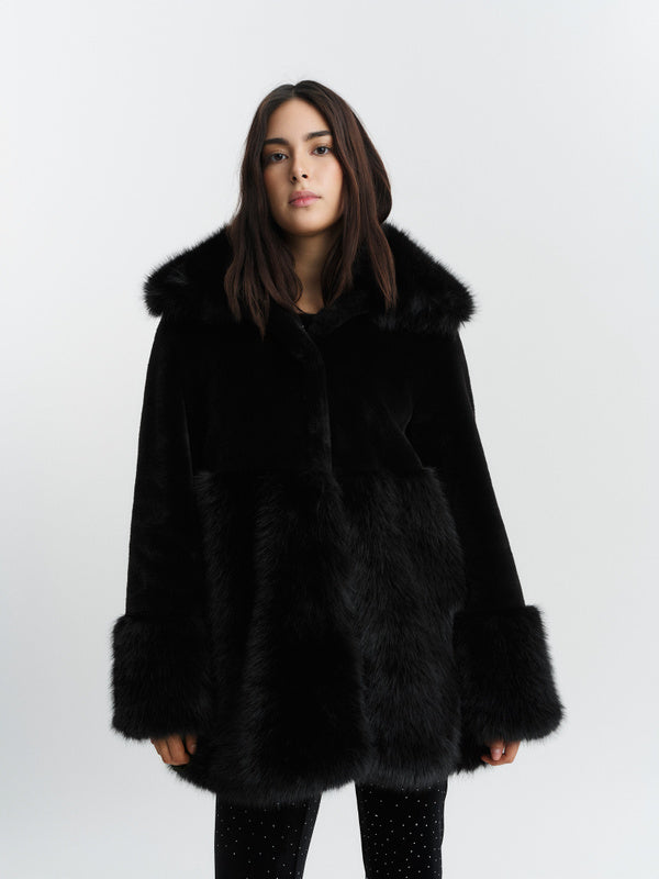 Anna Fake Fur Jacket Black