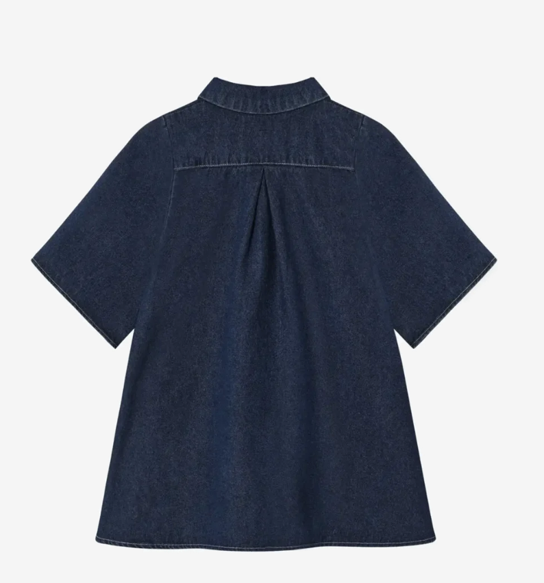 Don Denim Kortermet Kjole Dark Denim Blue