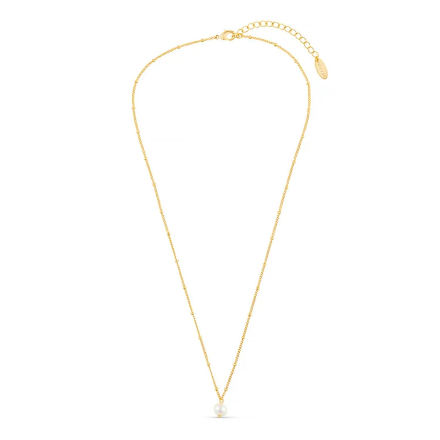 Pearl Drop Ditsy Necklace Gold