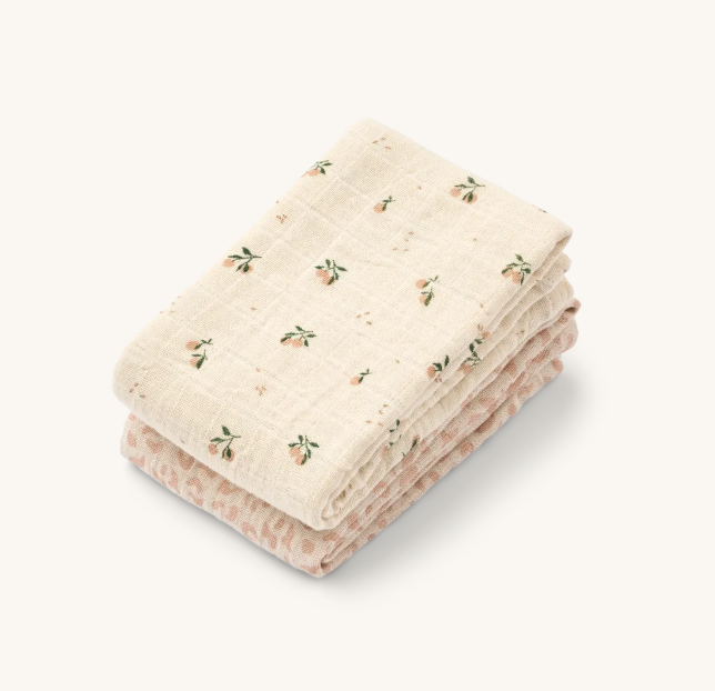 Lewis Muslin Cloth 2-Pack Mini leo/Mini peach Mix