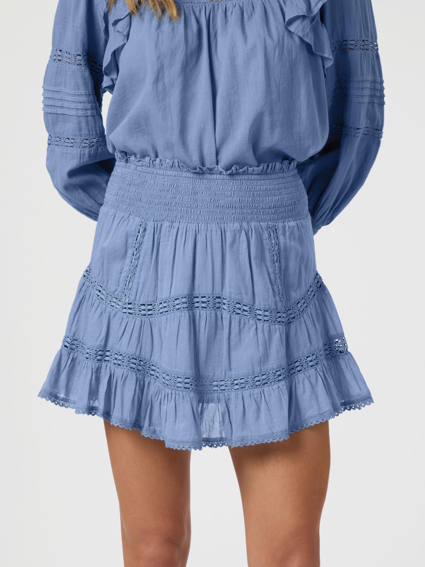 Robby Voile Skirt Smoke Blue