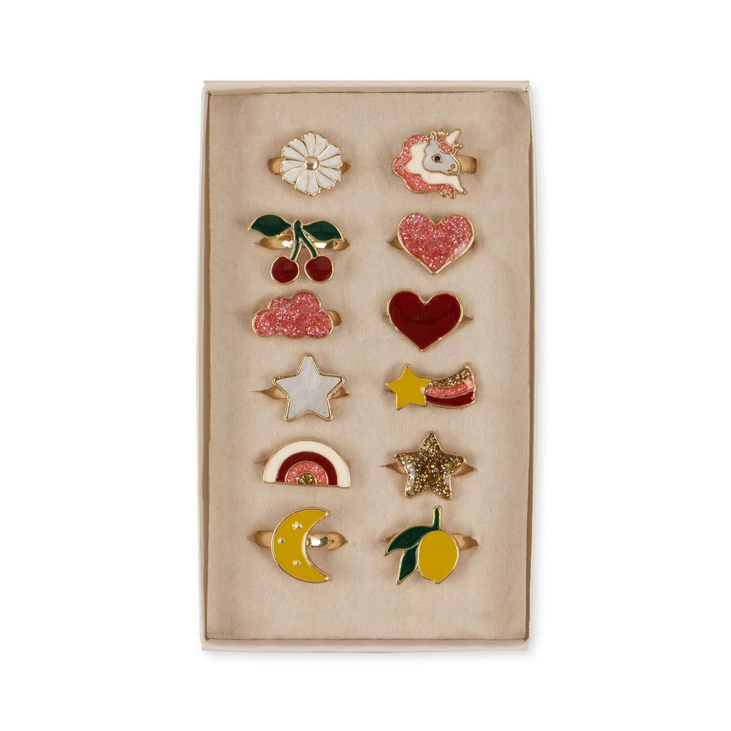 12 Pack Ring Set Multi Color