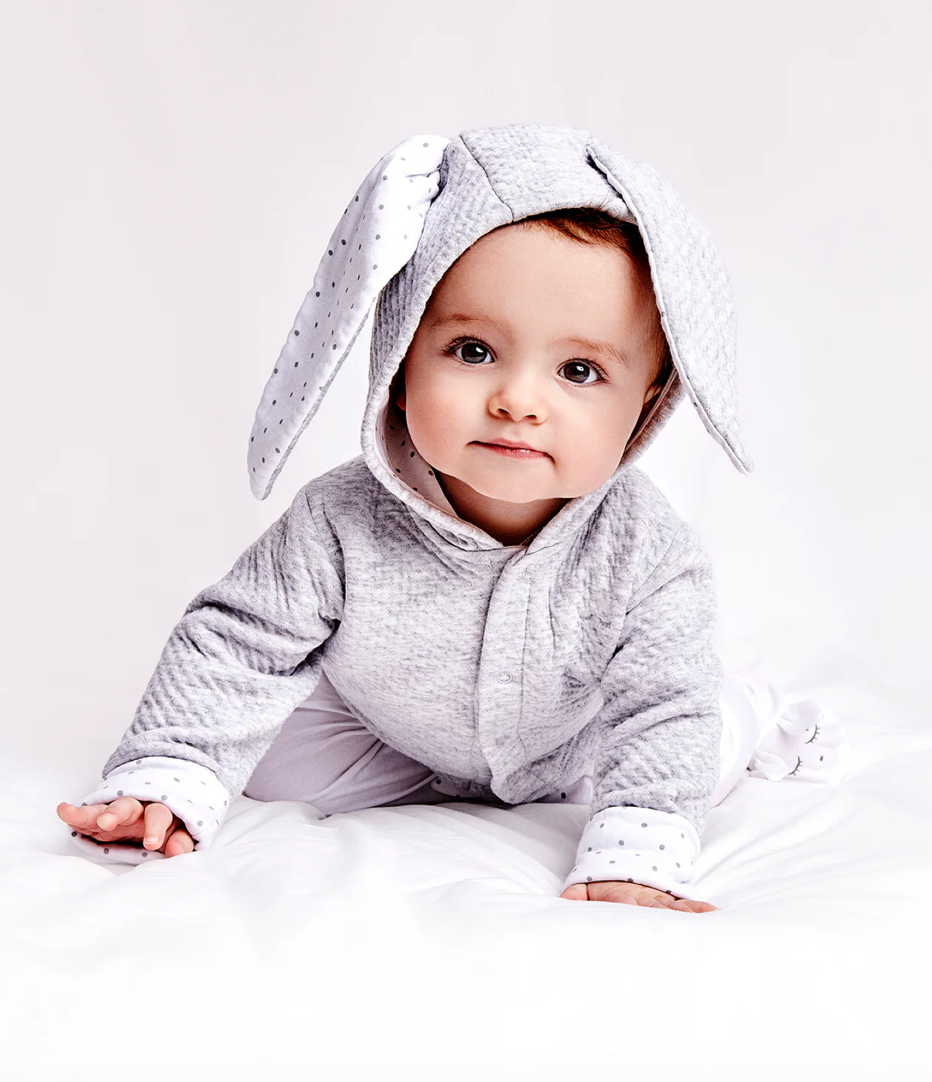 Bunny Cardigan Grey Melange Jaquard