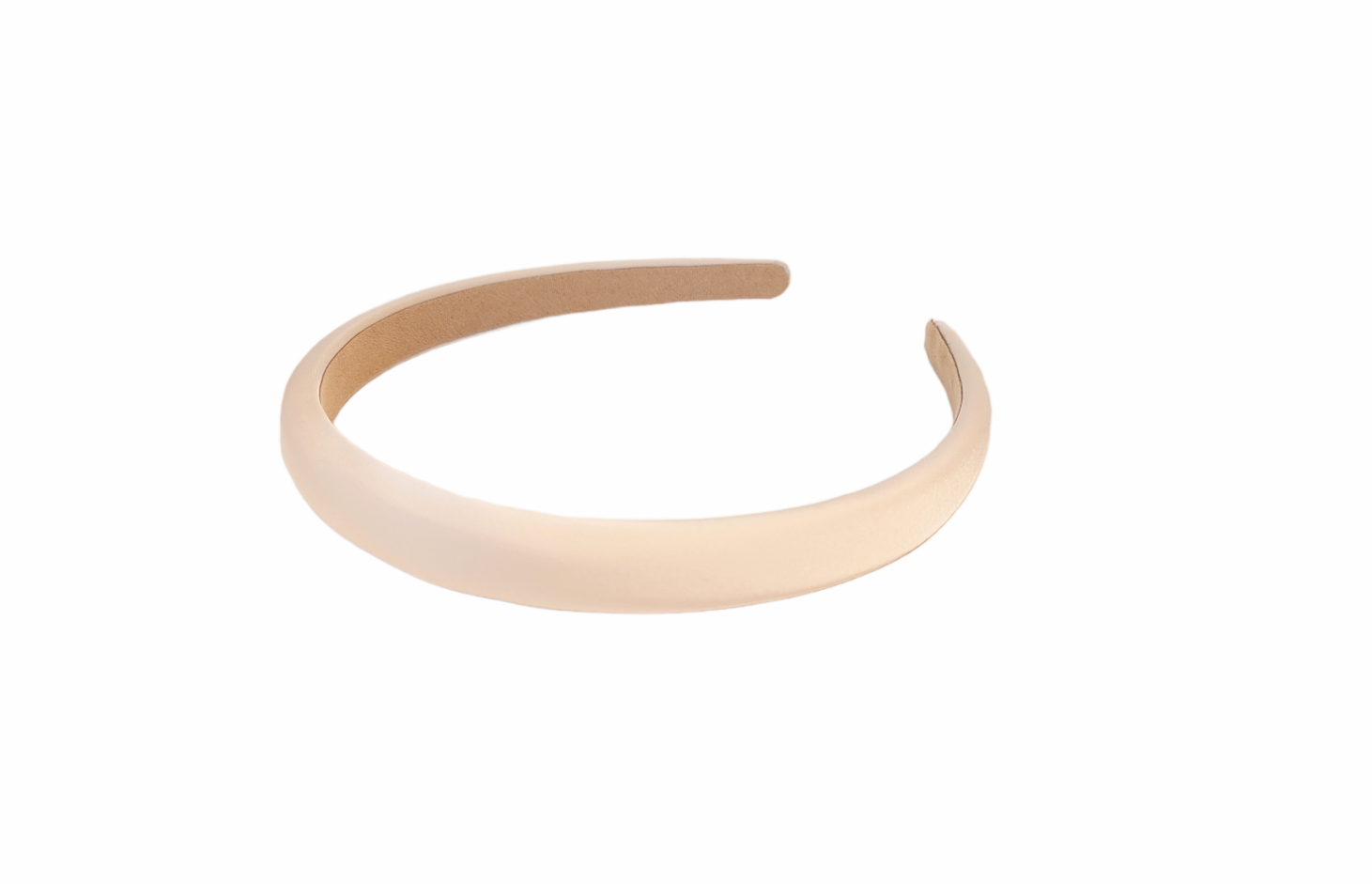 Hårbøyle Smal Polstret Silkelook Beige