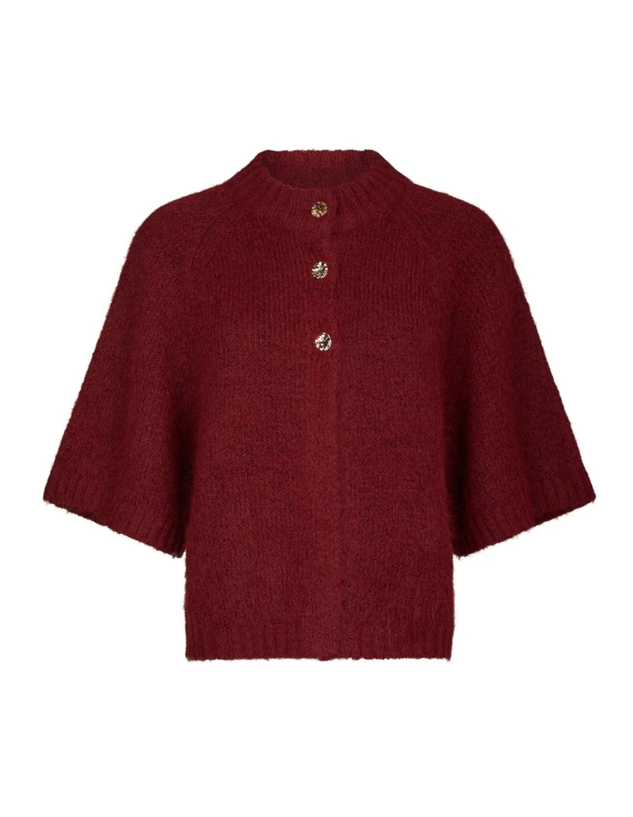 Benuta Fluffy Knit Cardigan Dark Red