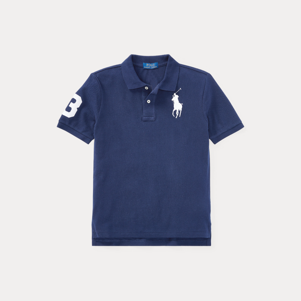 Slim Fit Cotton Mesh Refined Navy