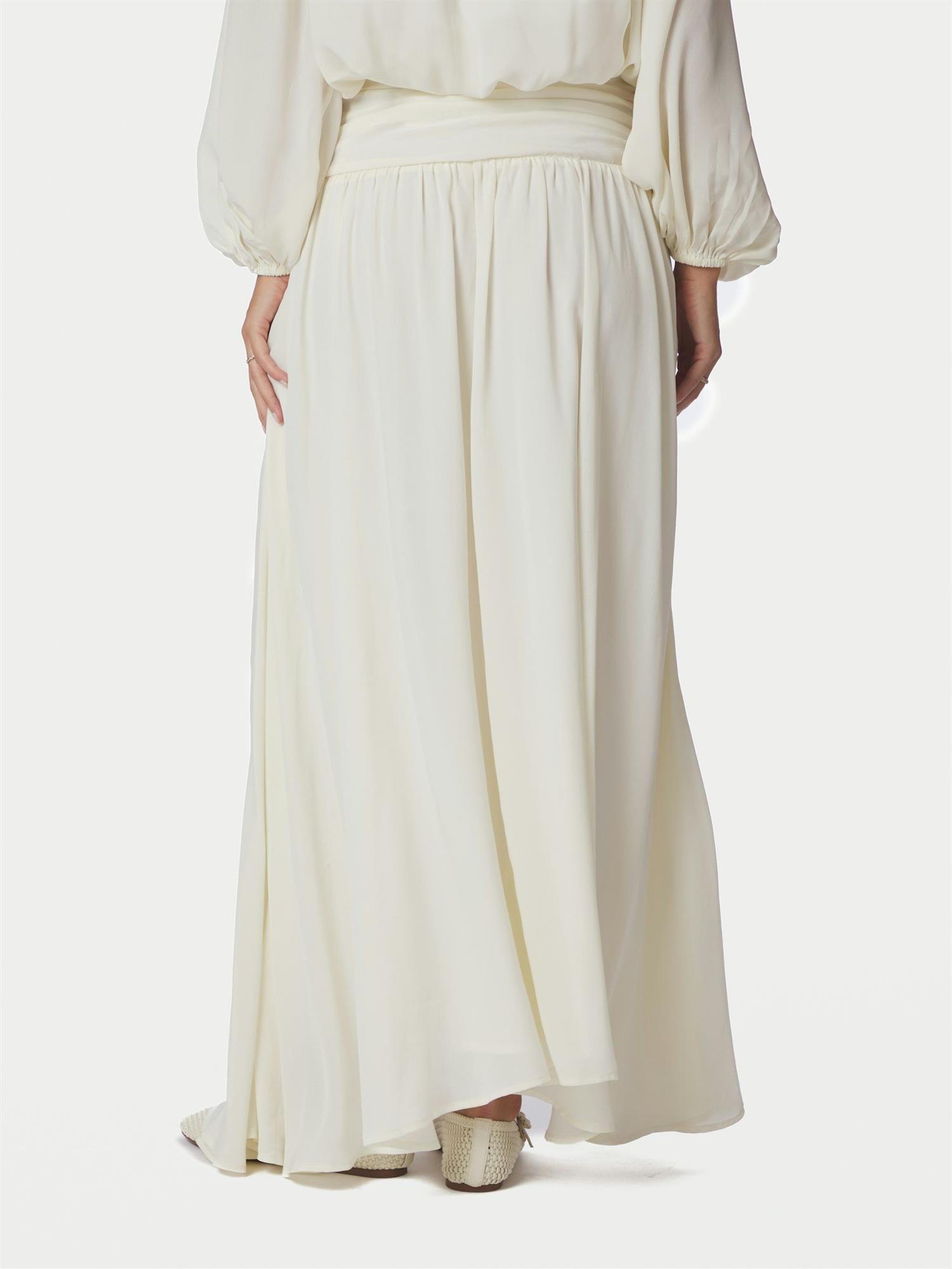 Morien Woven Maxi Skirt Off White