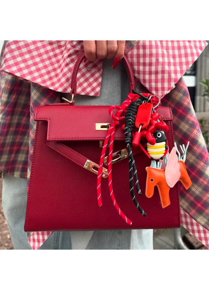 Bag Charm Set Pink Horse