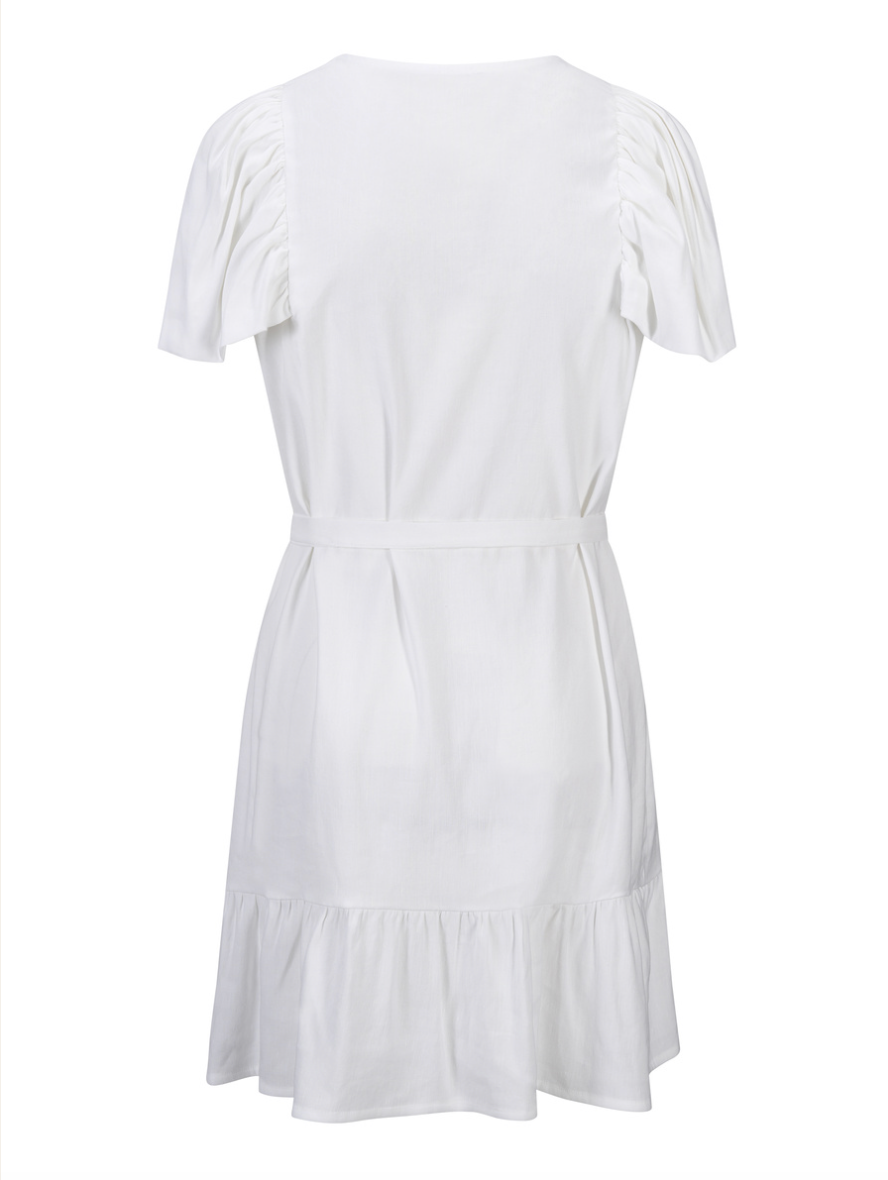 Mabel Stretch Linen Dress White