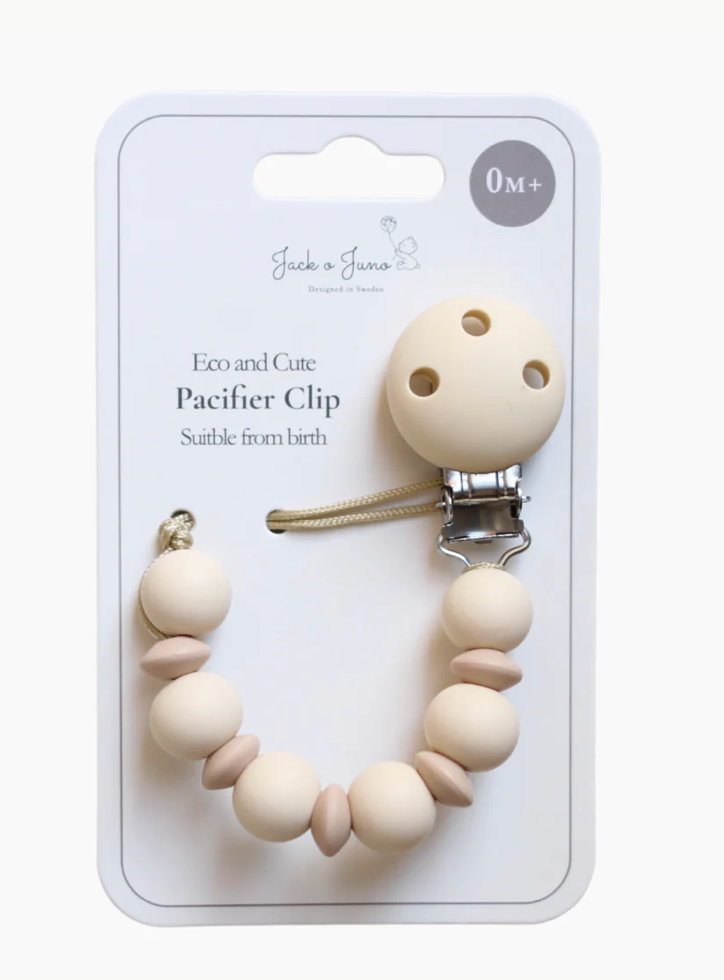 Pacifier Clip Pale & Dark Grey