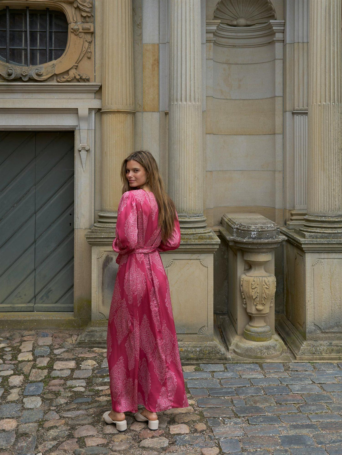 Bretti Paisley Drop Dress Cherry Pink