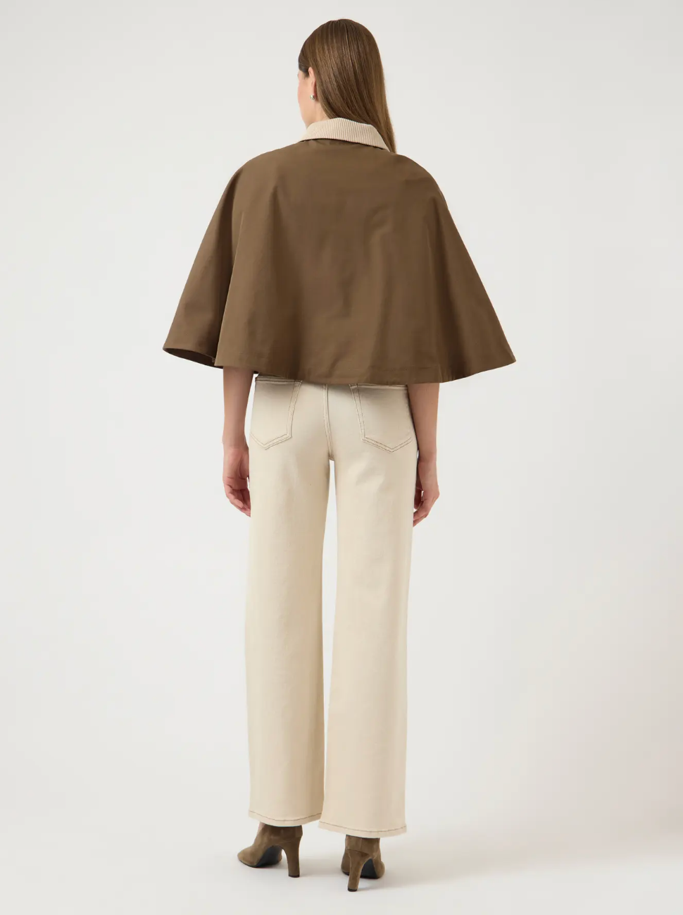 YASMALOMA Short Trench Cape Shitake/ Oatmeal ri