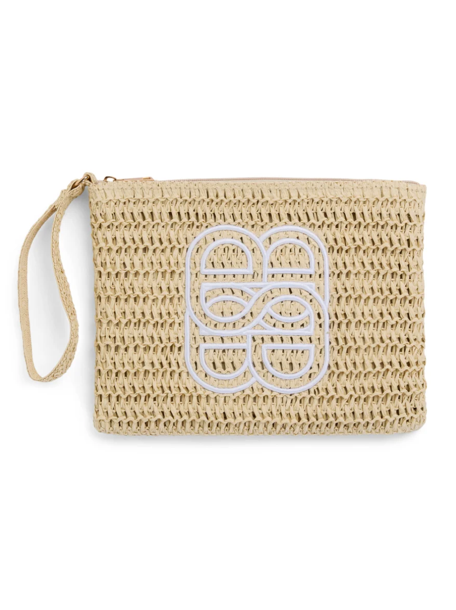 Mim Staw Clutch Beige