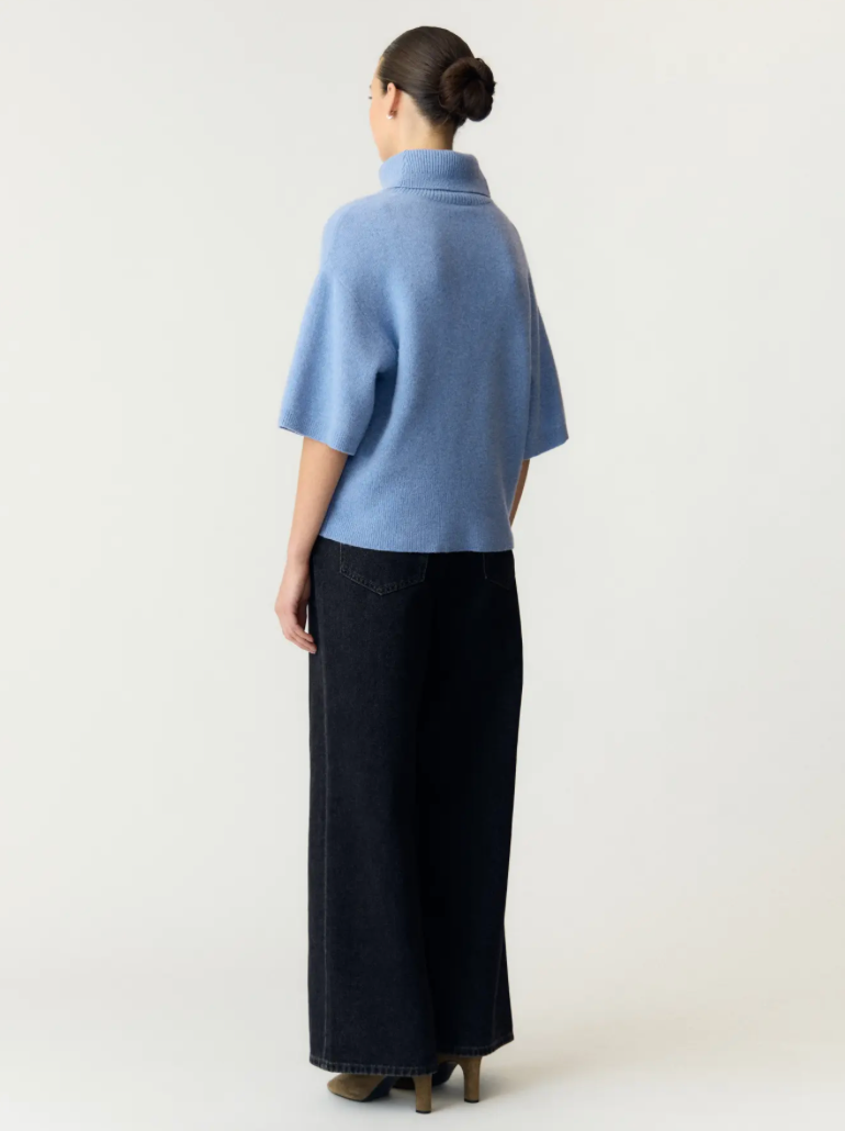 YASEMILIA Wool Knit Pullover Windward Blue