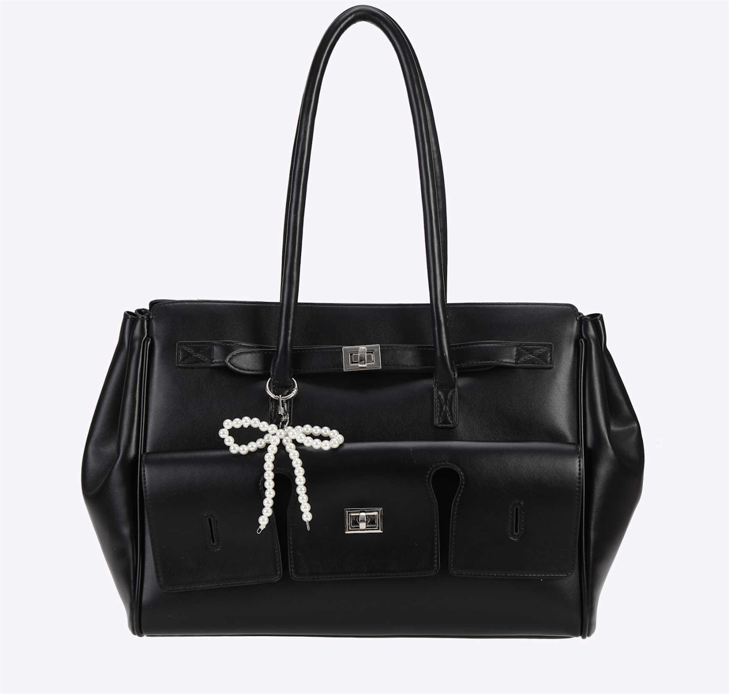 Pearl Bow Bag Charm White