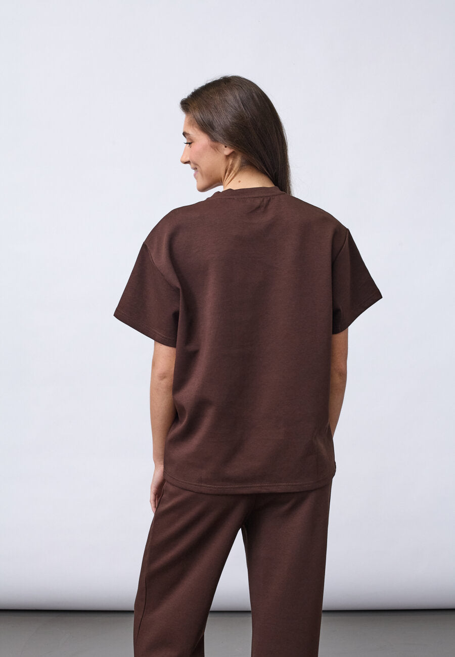 Veda Tshirt Dark Chocaolte