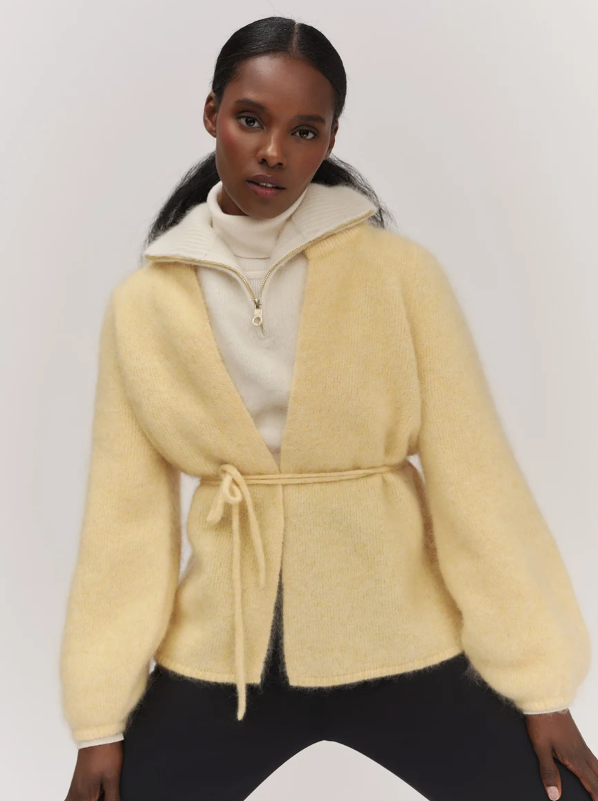 Fredrikke Chunky Cardigan Yellow
