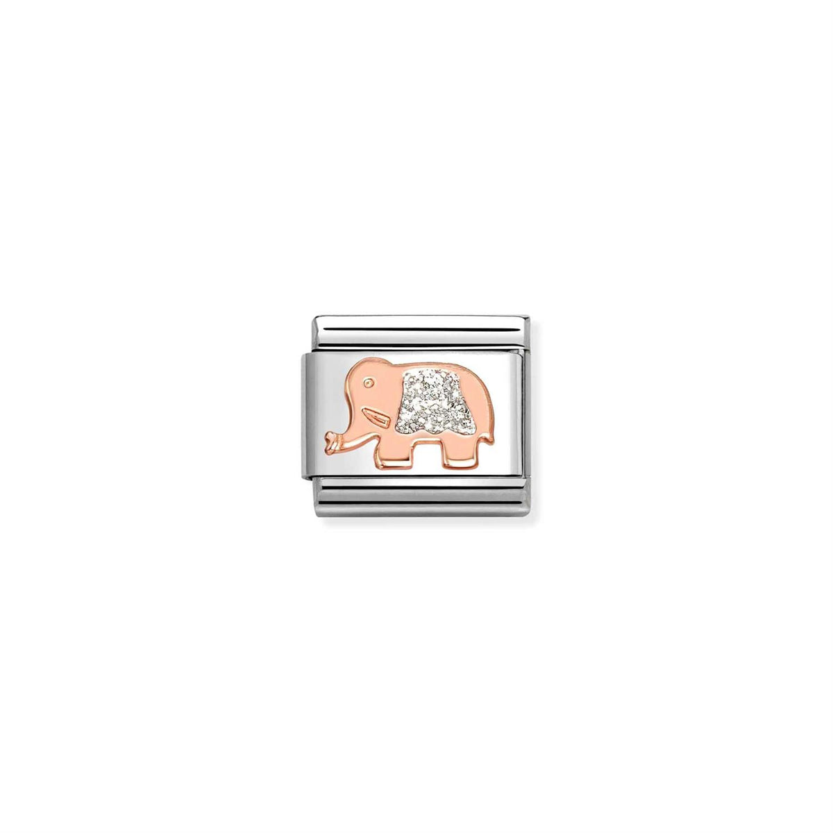 Silver Glitter Elephant Rosegull