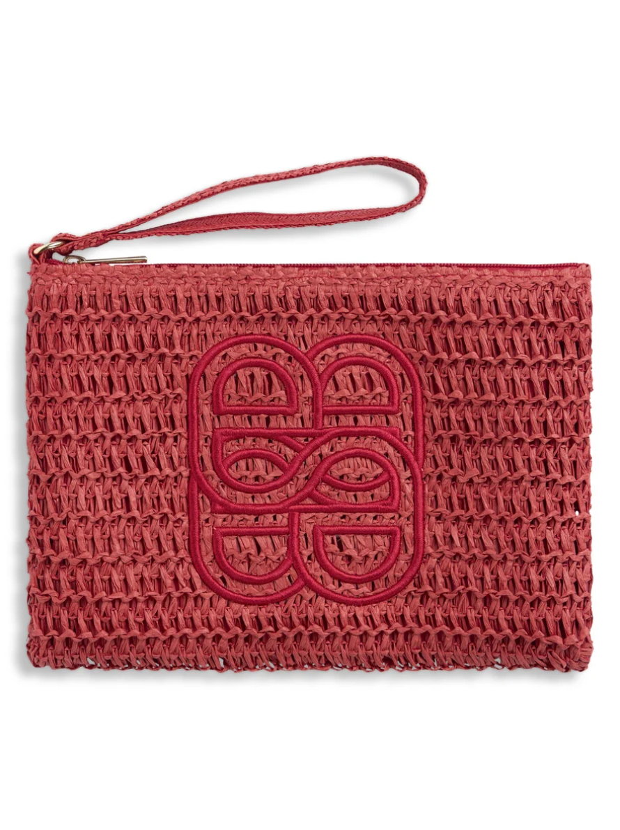 Mim Straw Clutch Red
