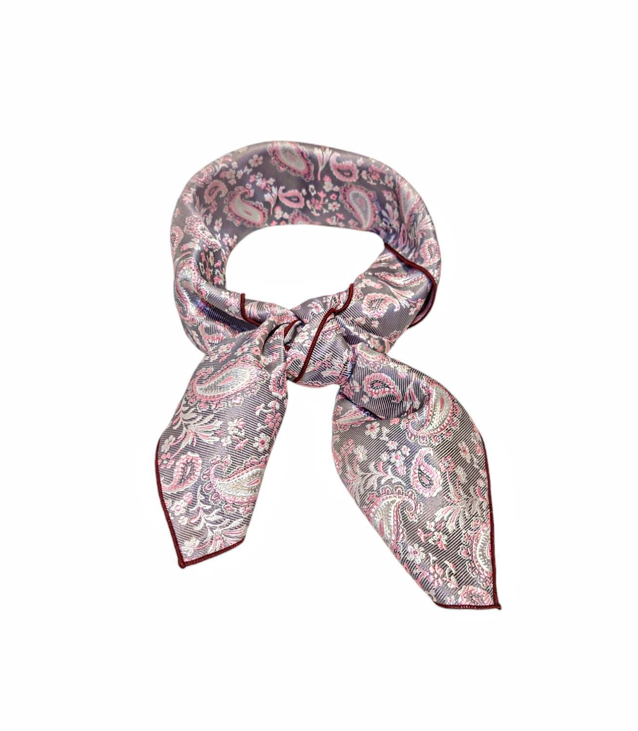 Bunadskjerf Grå Rosa Paisley