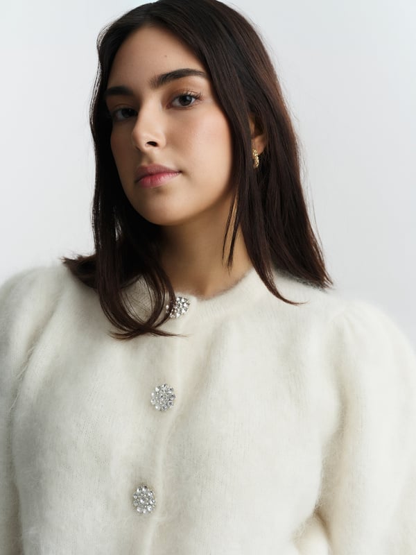 Franca Lux Chunky Cardigan White