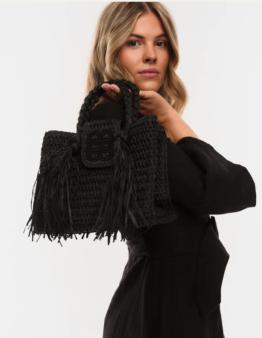 Sigrid Straw Bag Black