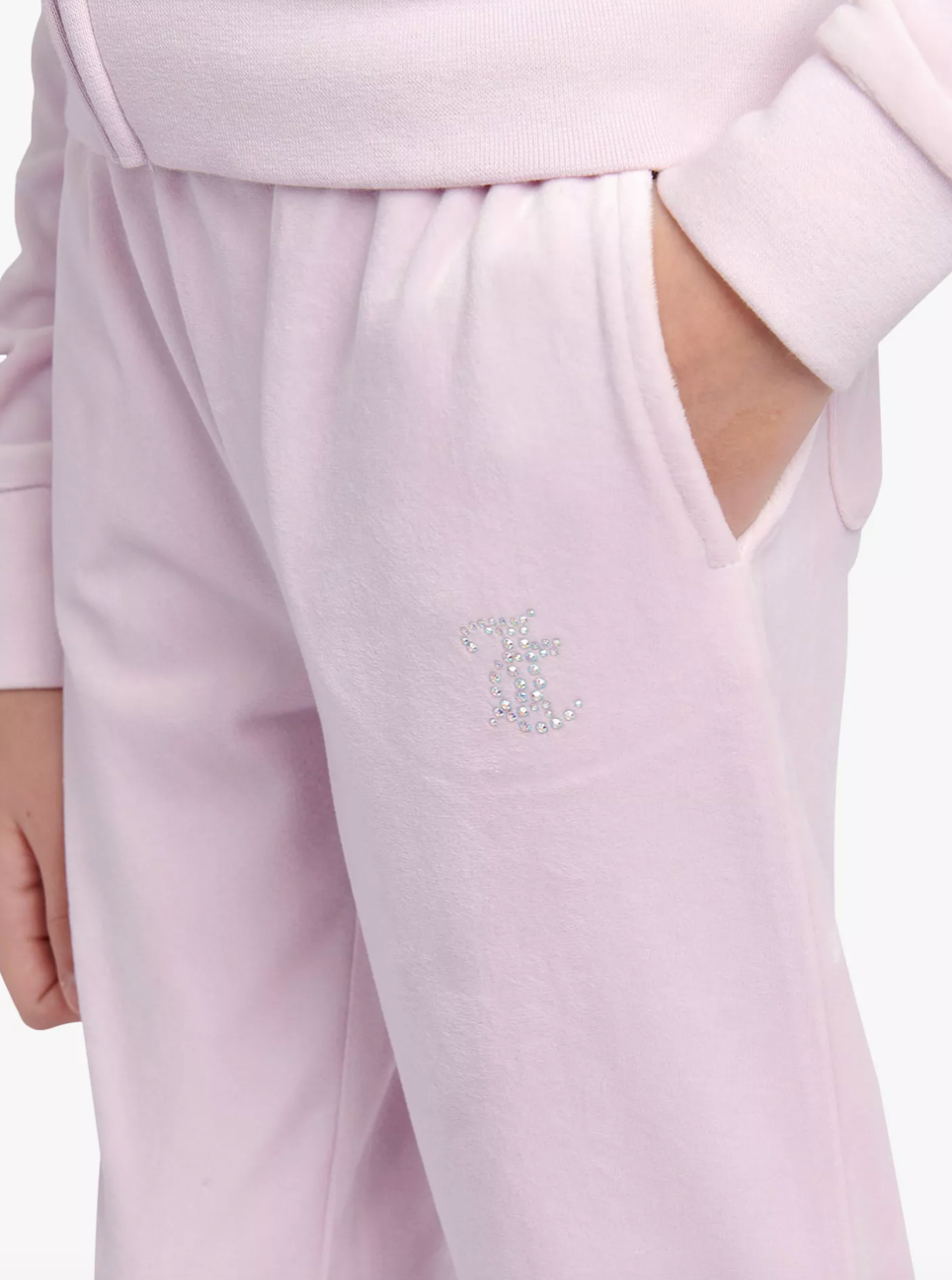 Diamante Velour Bootcut Jogger Lavender Fog