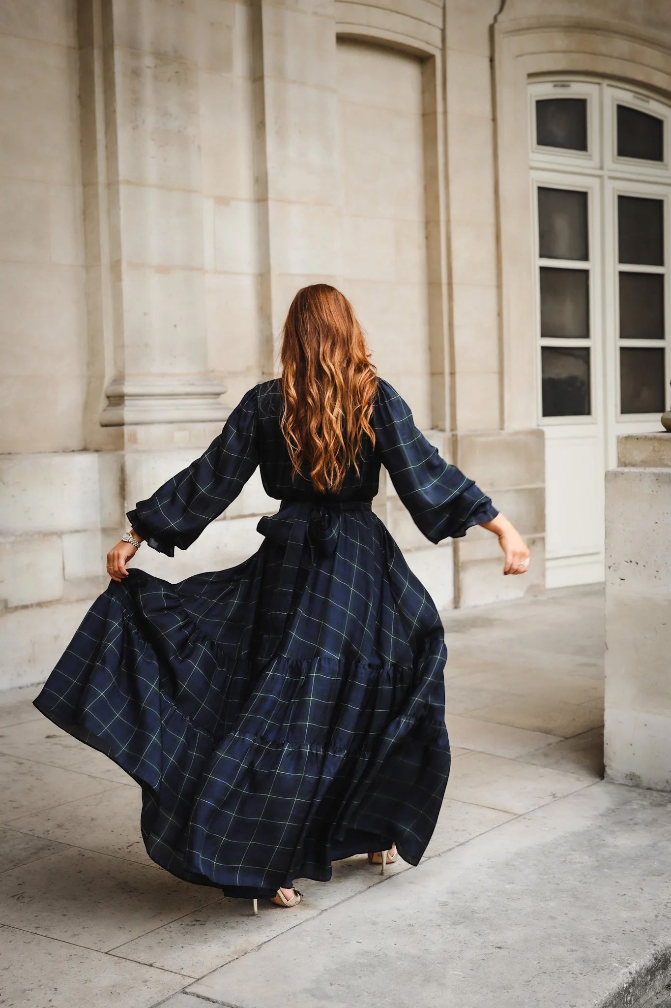 Check Showpiece Dress Check Print