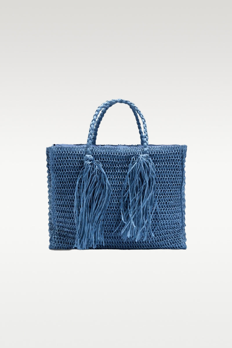 Rikke Straw Bag Blue