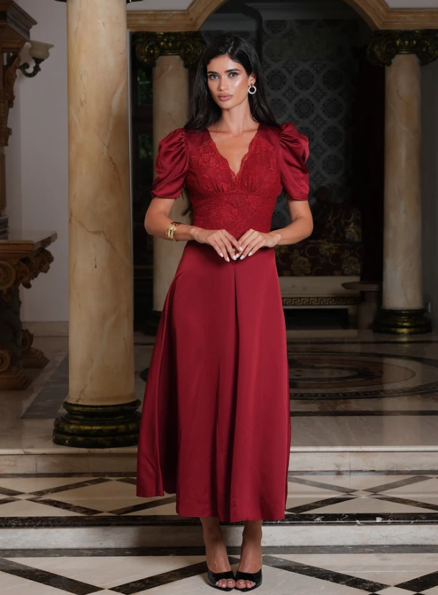 Francis Midi Dress Red