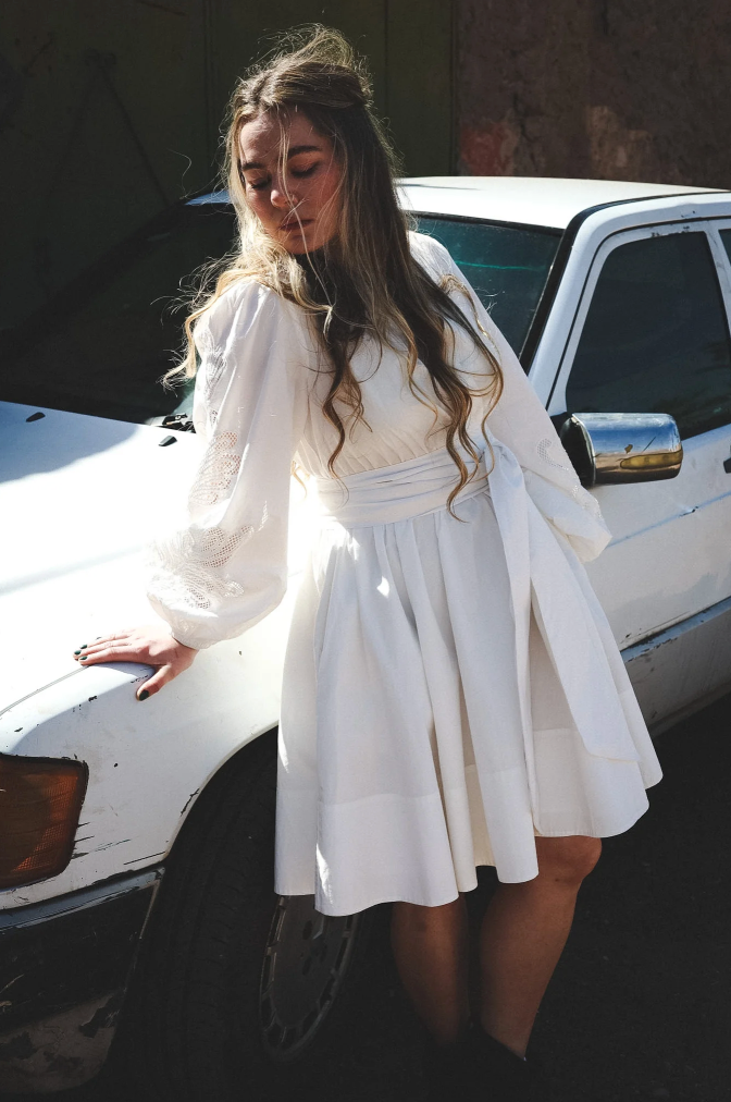 Poplina Dress White