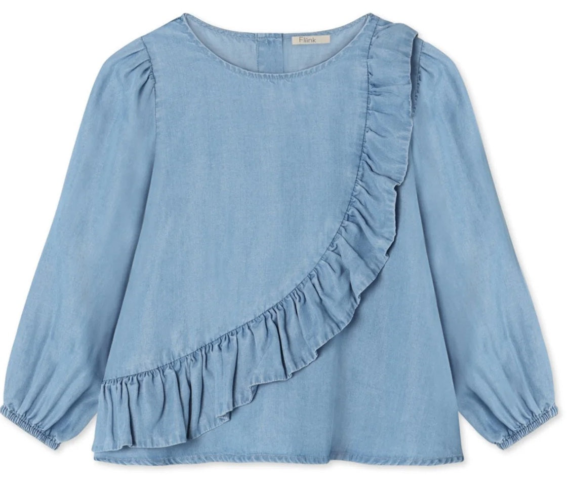 Helene Ls Blouse Medium Denim Blue