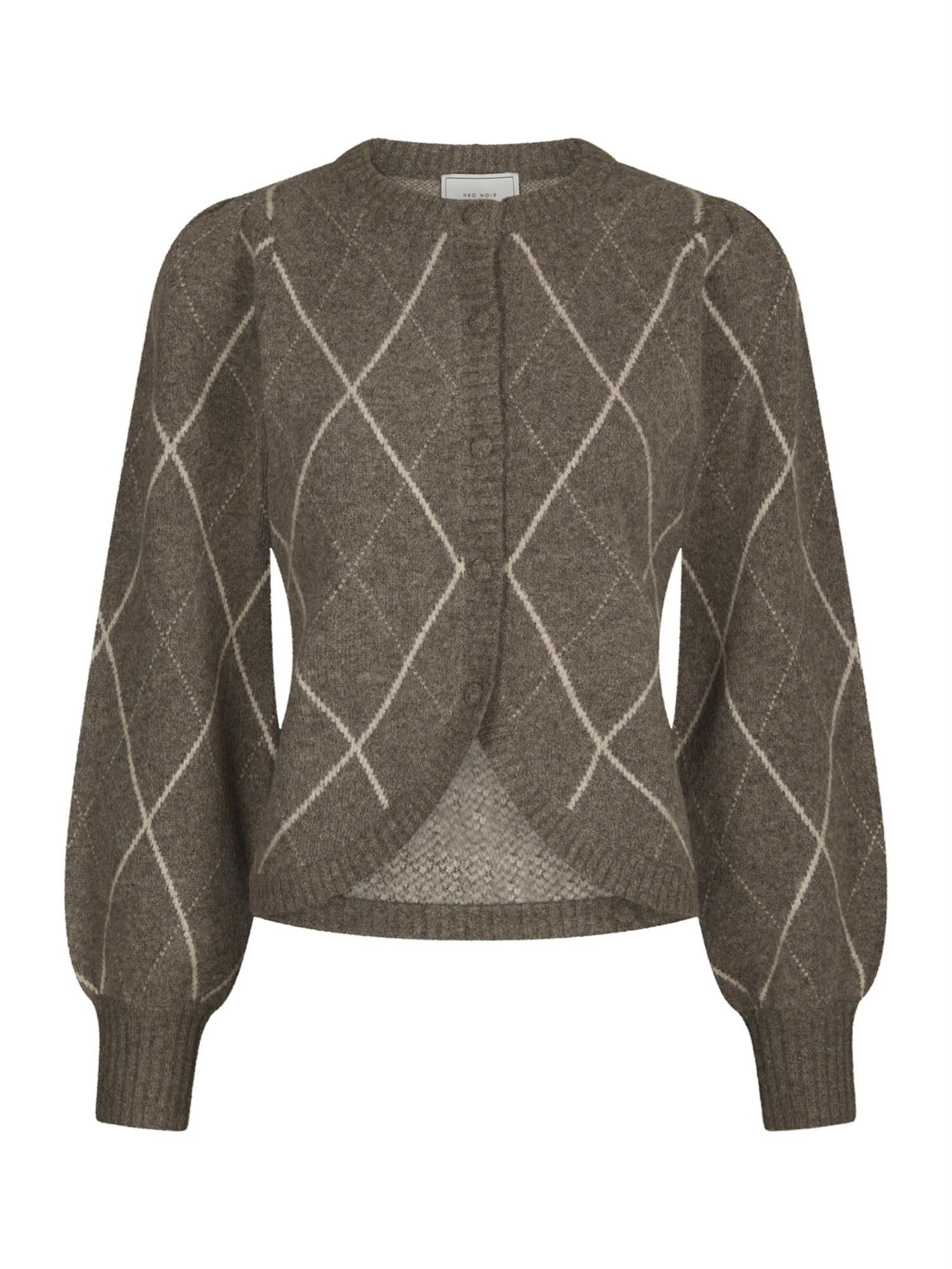 Koteas Check Knit Cardigan Taupe
