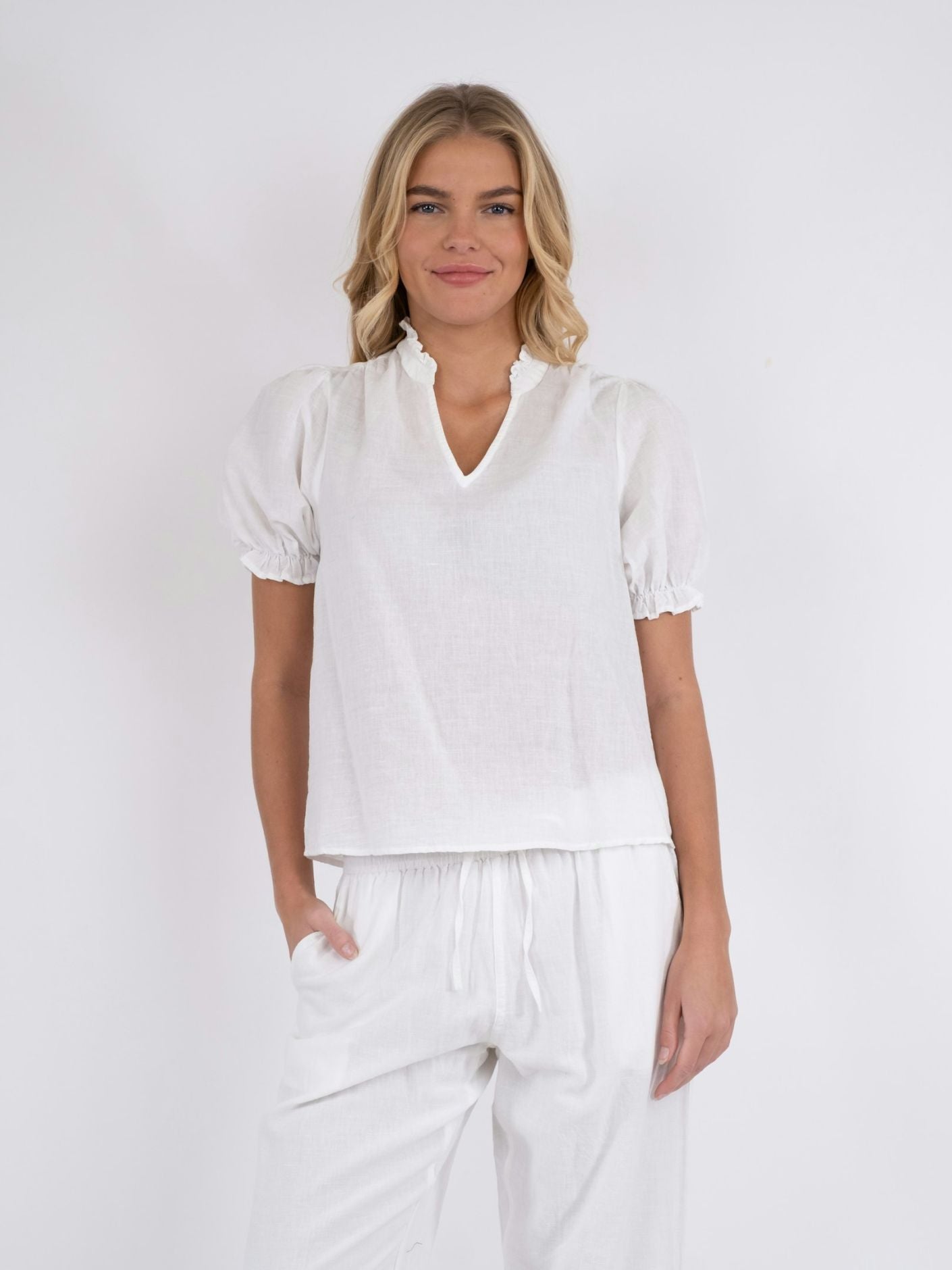 Odesa Linen Blouse White