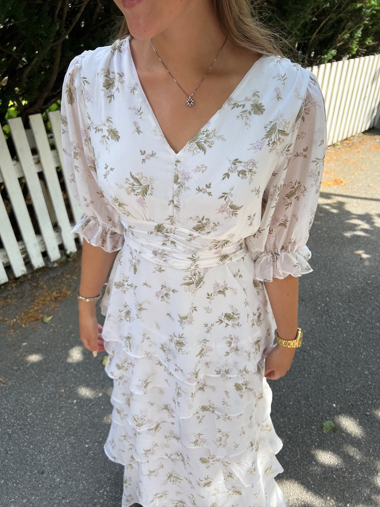 Noorie Flower Dress Off White