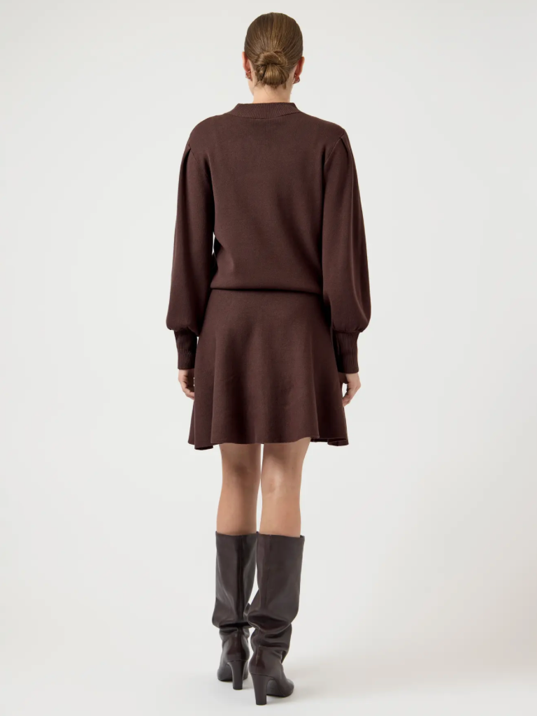 YASFONNY Knit Skirt Chocolate Brown