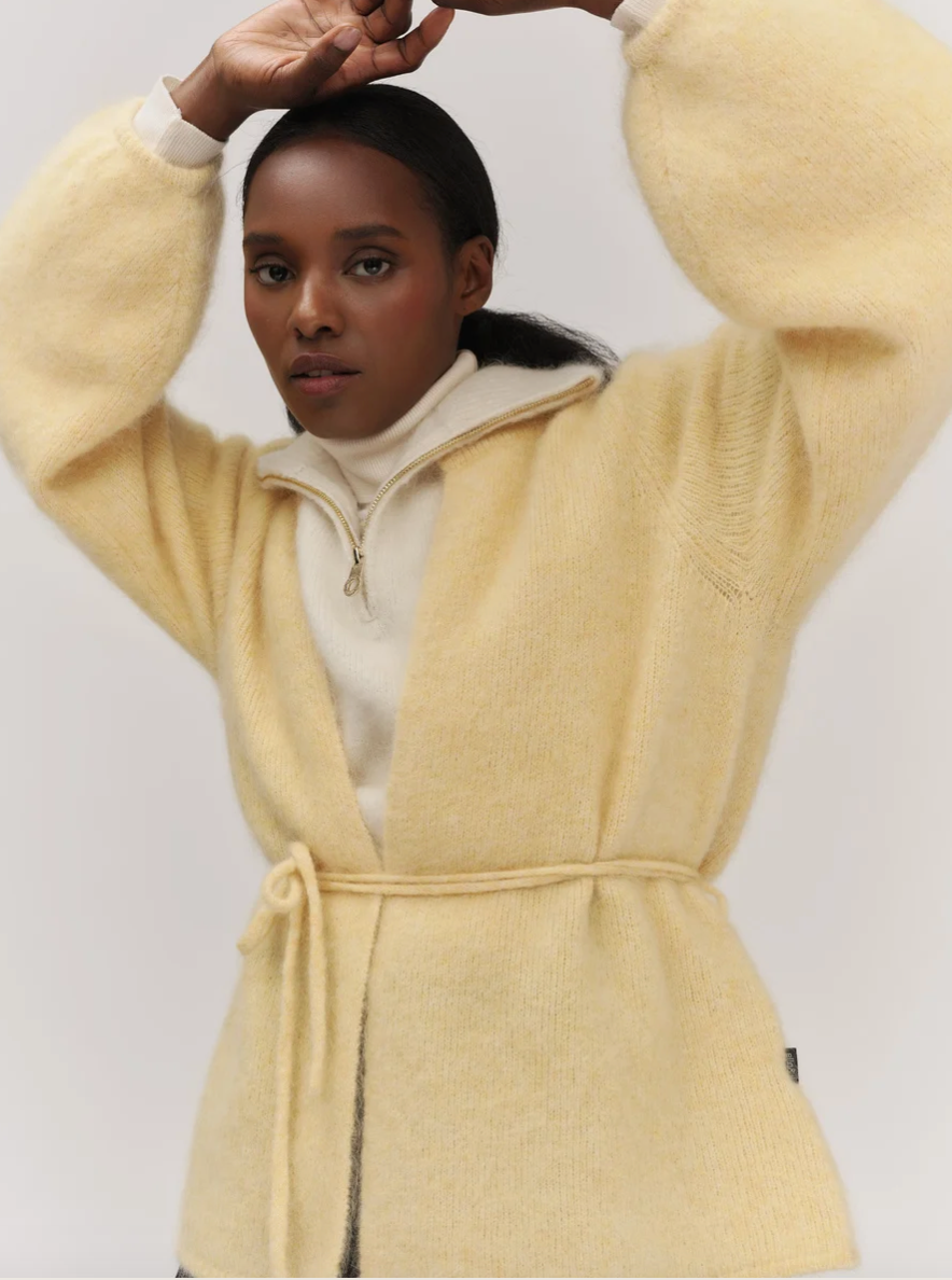 Fredrikke Chunky Cardigan Yellow