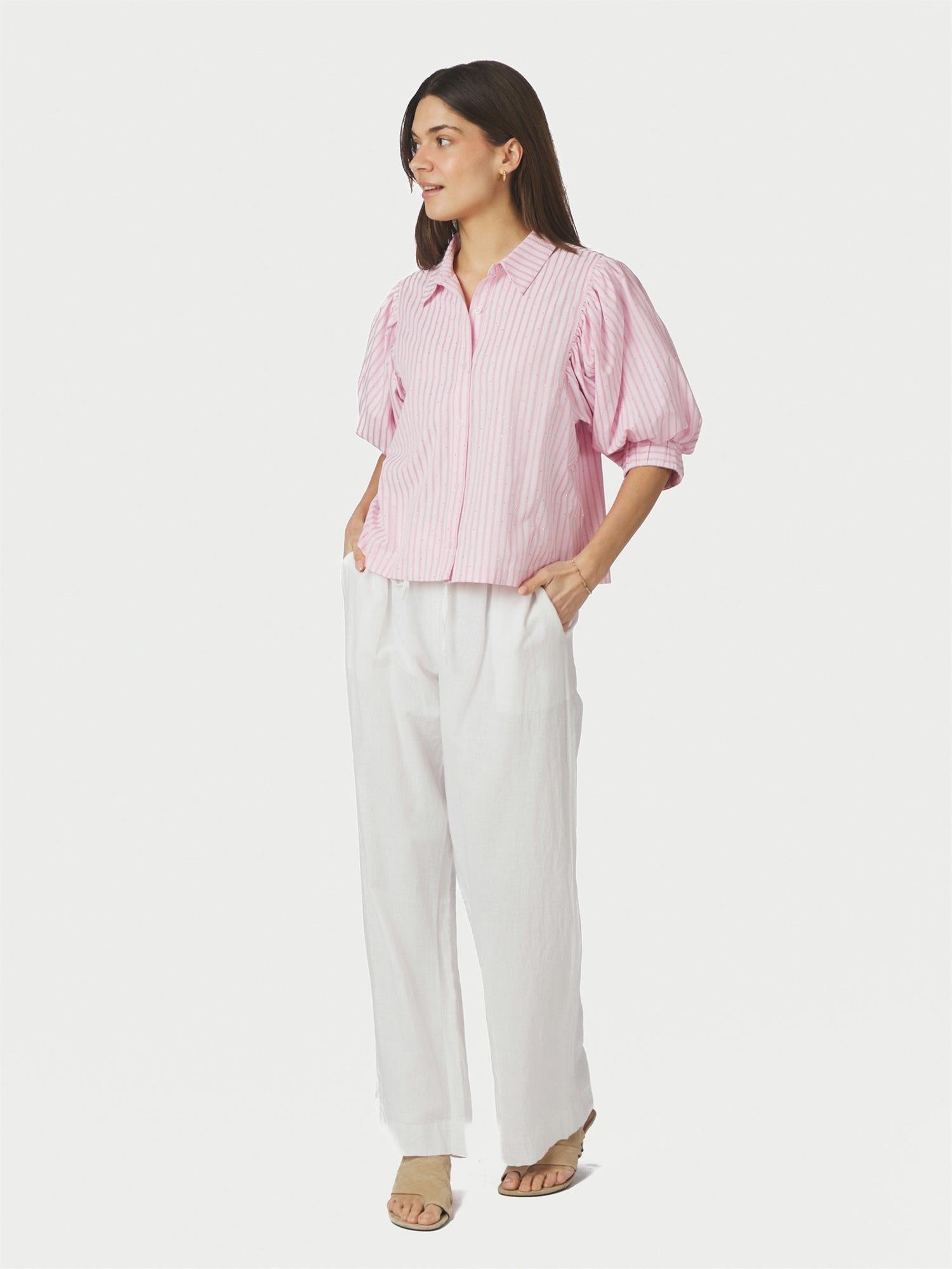 Etta Soft Stripe Stone Shirt Light Pink