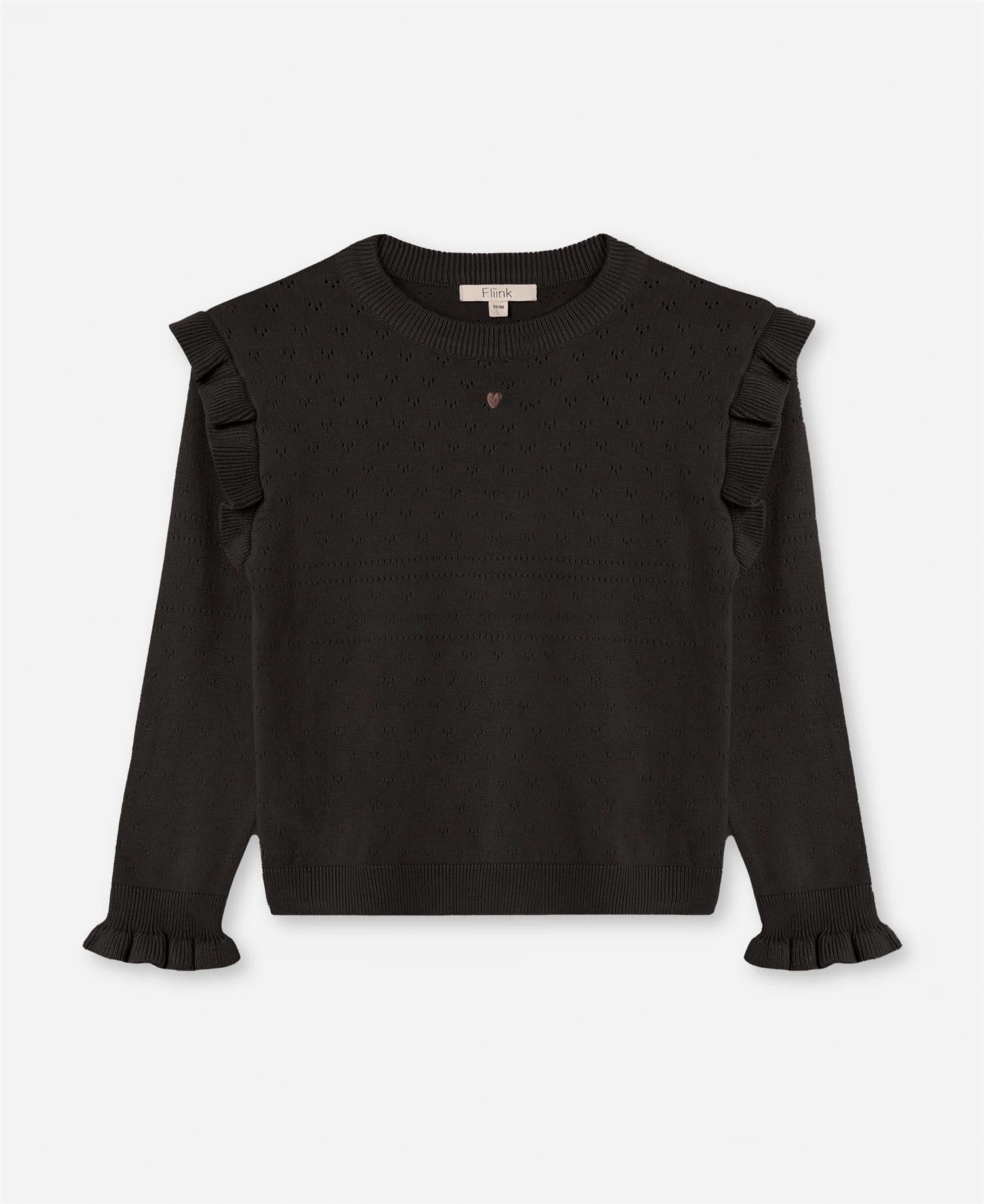Fame O-Neck Blouse Coffee Bean