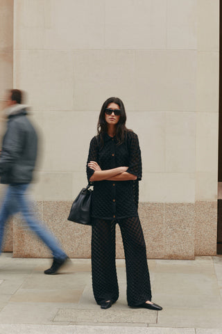 Moa Oversized Knitted Shirt Black