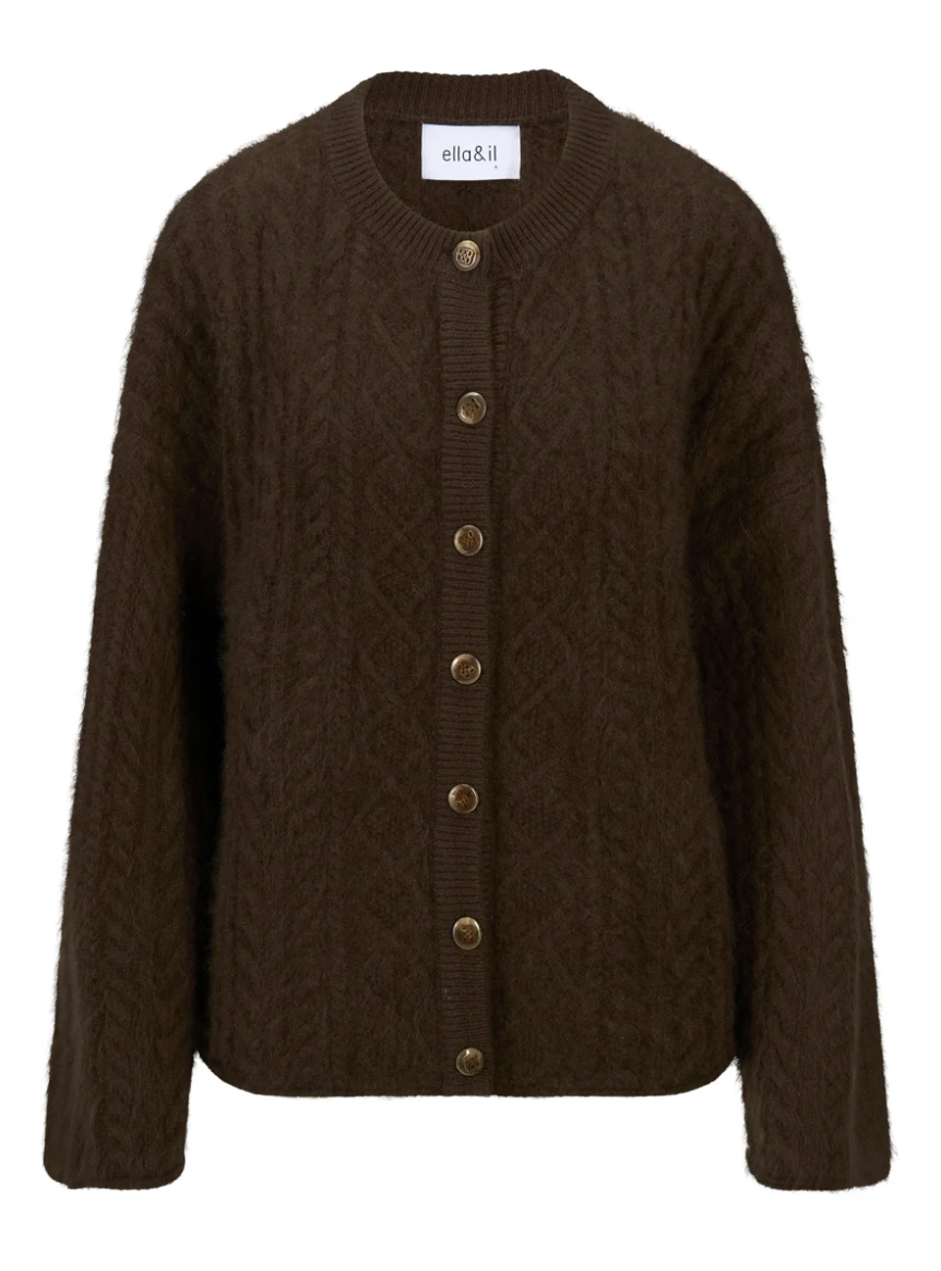 Ylva Brushed Cardigan Brown