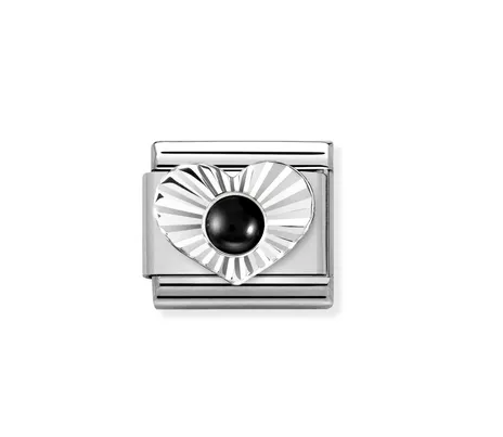 Diamond Heart Black Agate