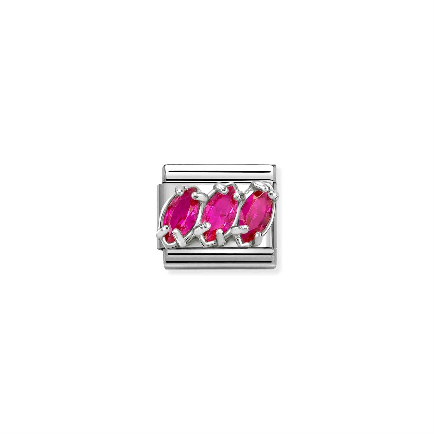 Fuchsia Triology Stones Silver