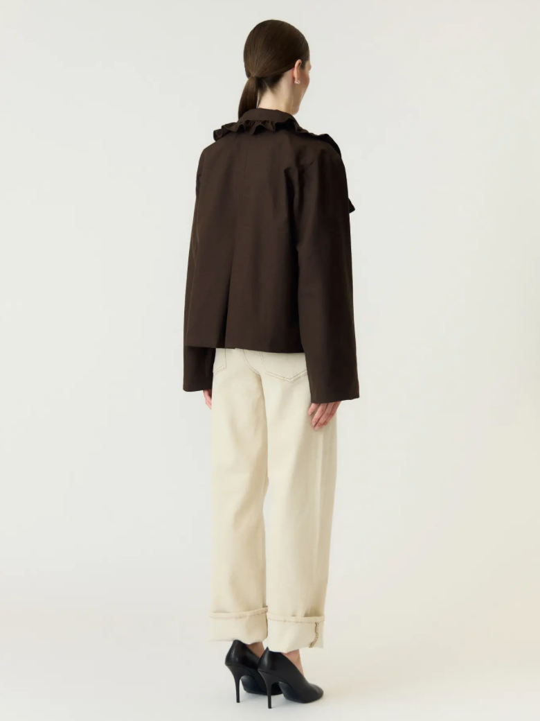 YASELSIA Short Trenchcoat Coffee Bean